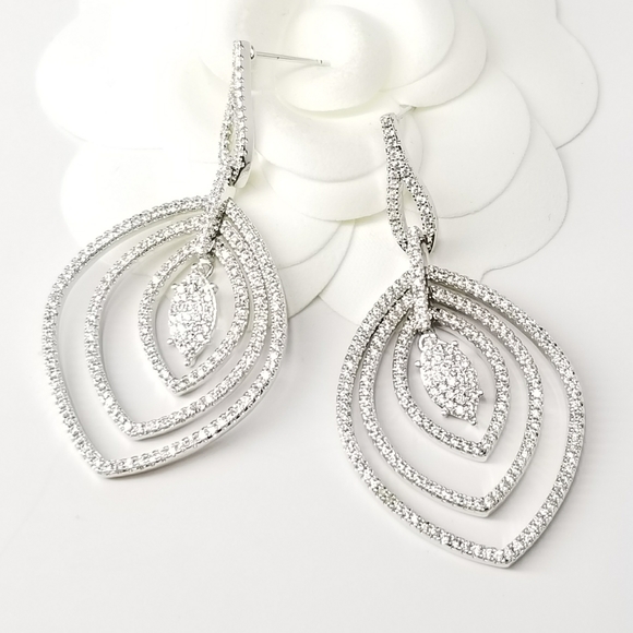 SueSue Jewelry - NEW Glam Bling Pave CZ Earrings